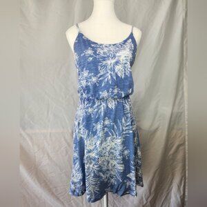 Old Navy Blue and White Spaghetti Strap Sun Dress